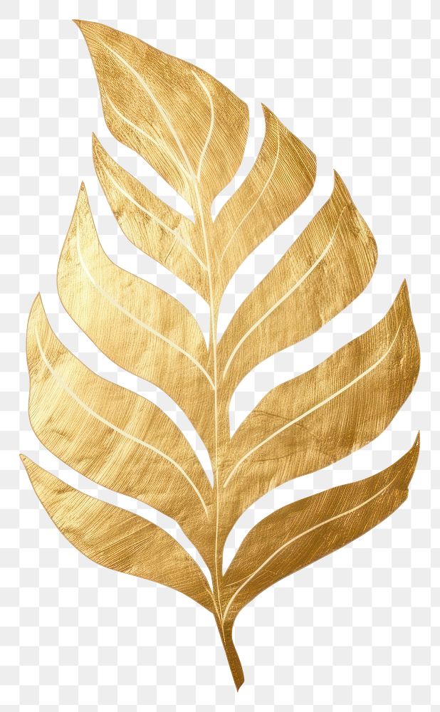 PNG Leaf gold plant white background pattern.