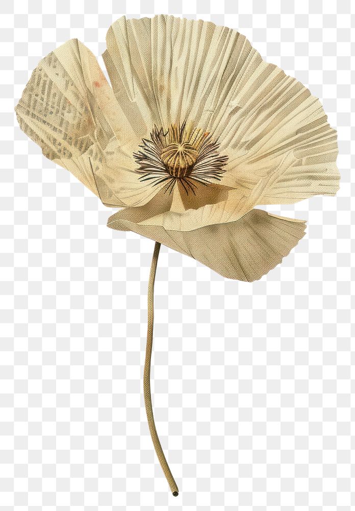 PNG Ephemera paper poppy flower plant art
