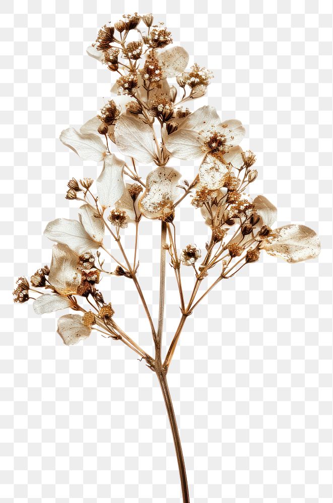 PNG White dried flower blossom plant white background
