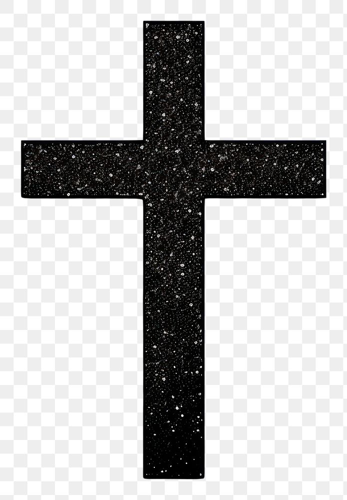 PNG  Black cross icon crucifix symbol shape.
