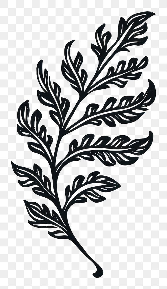 PNG A black leaf old school hand poke tattoo style graphics pattern plant.