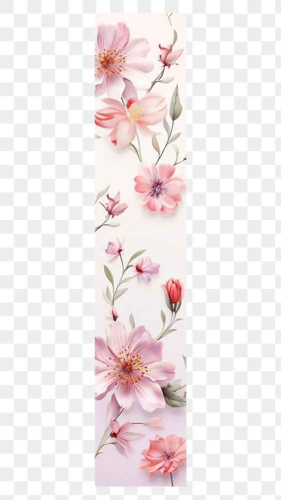 PNG Flowers pattern paper adhesive strip blossom plant art.
