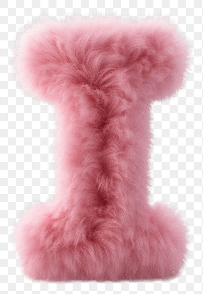 PNG  Fur letter I pink softness textile.