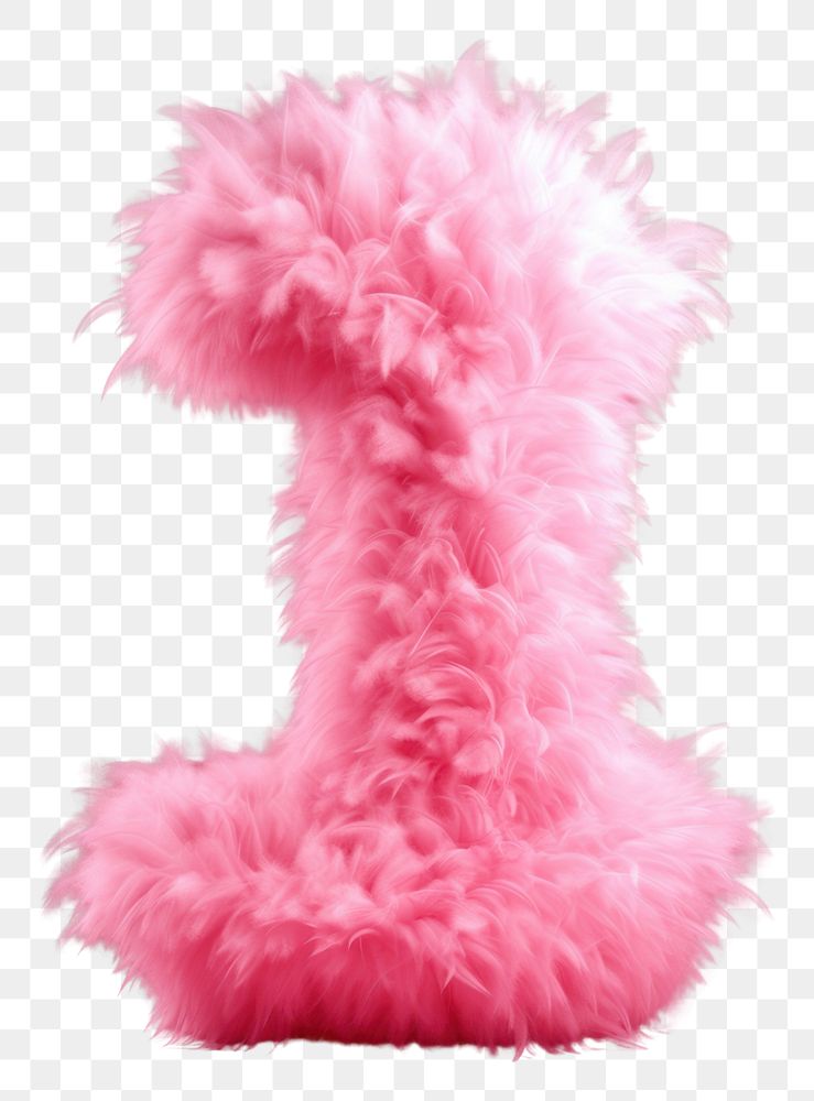 PNG  Fur letter number 1 pink toy accessories.