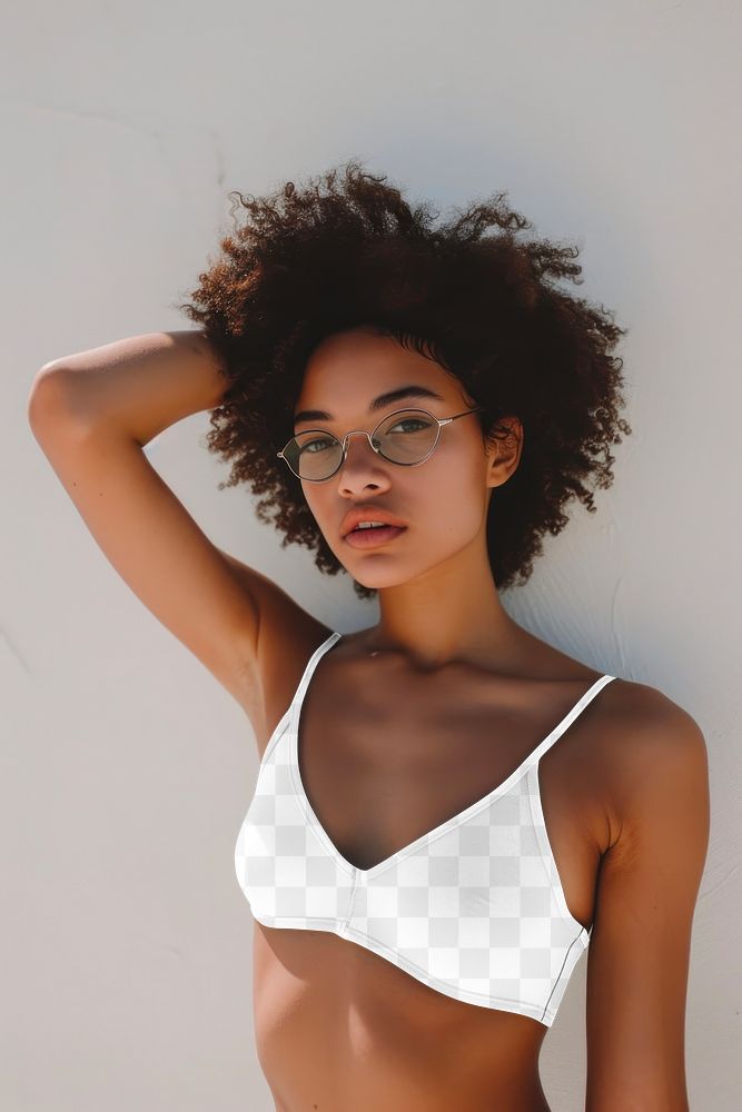 Women's bra png product mockup, transparent design