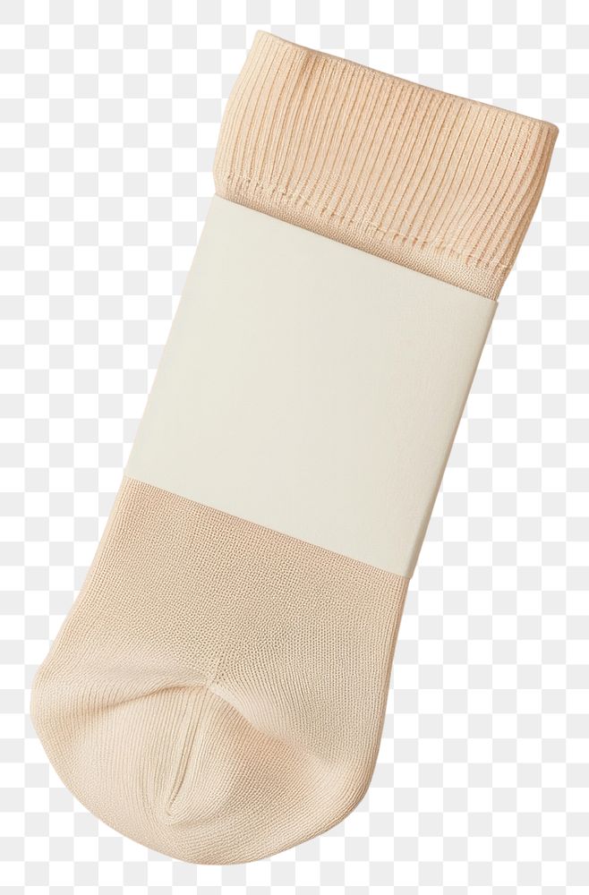 PNG Sock wrap label mockup clothing bandage pattern.