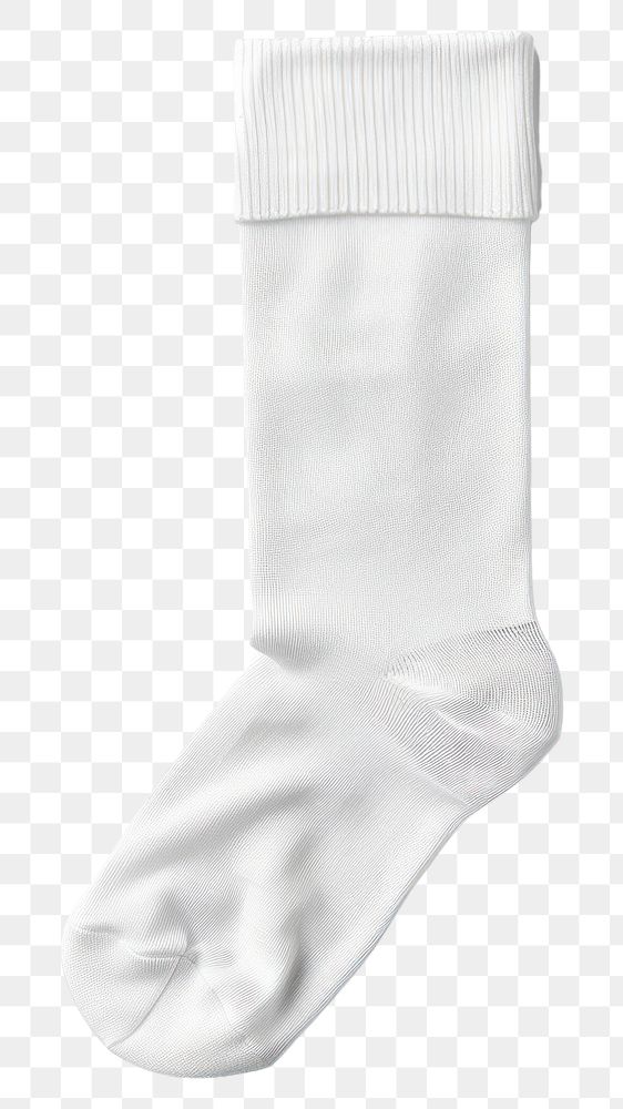 PNG White sock is half folding with white empty wrap label mockup clothing textile bandage.