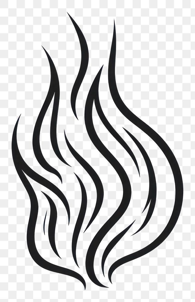 PNG Flame sketch white line.