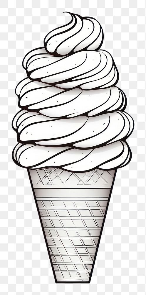 PNG Ice cream cone dessert sketch food.