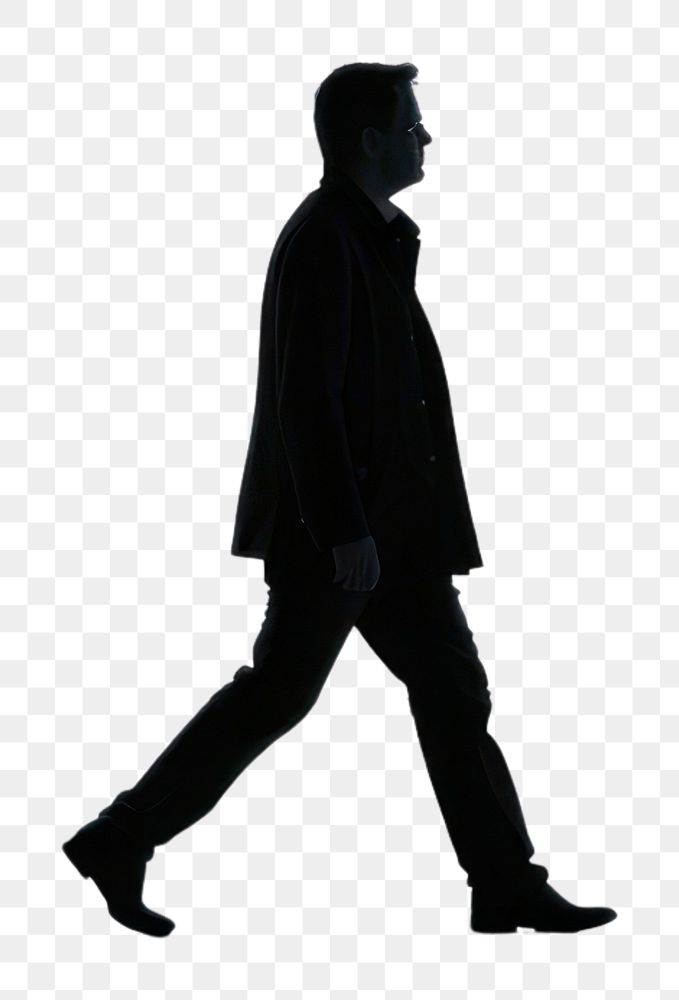 PNG  Man walking silhouette standing footwear.