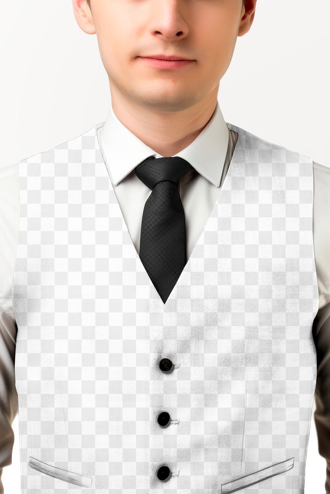 Men's waistcoat png product mockup, transparent design