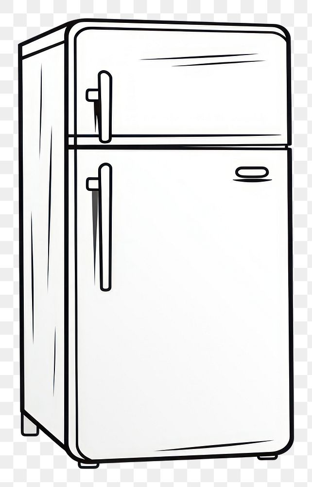 PNG Refrigerator white background appliance cartoon.