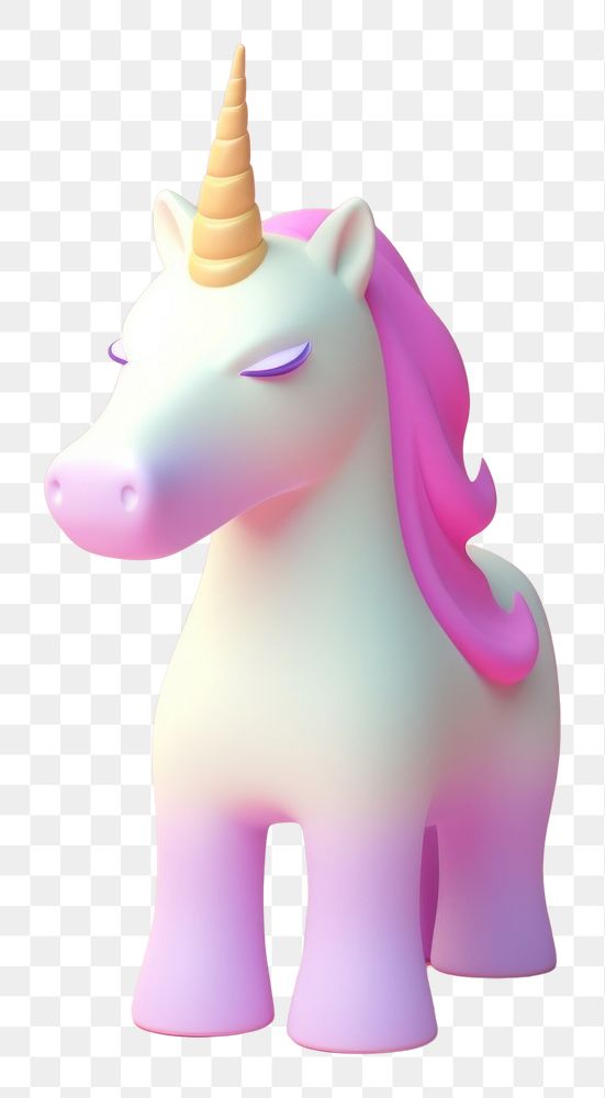 PNG Unicorn figurine cartoon animal.