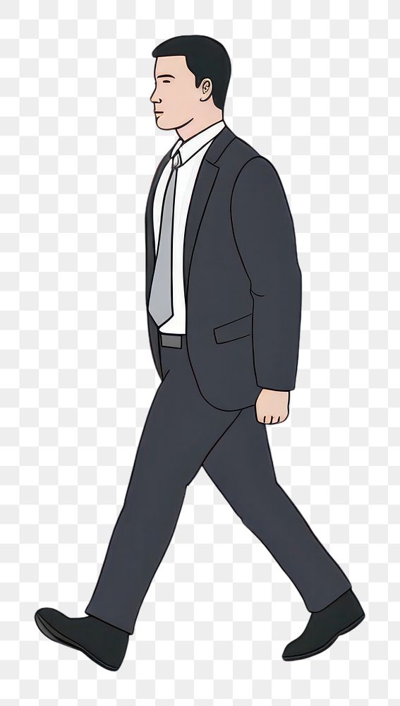 PNG Business man walking standing cartoon adult.