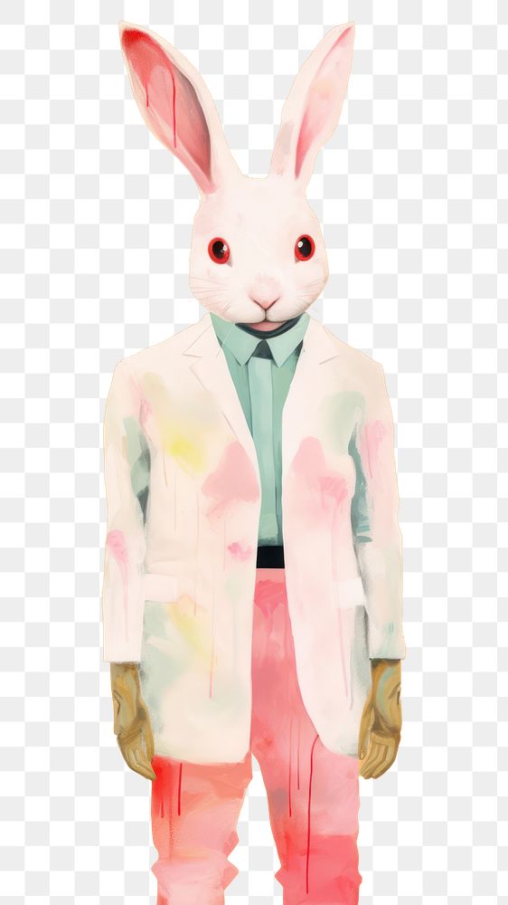 PNG Doctor rabbit cute animal mammal representation.
