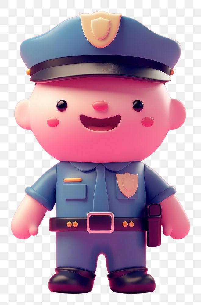 PNG  Police human cute toy.