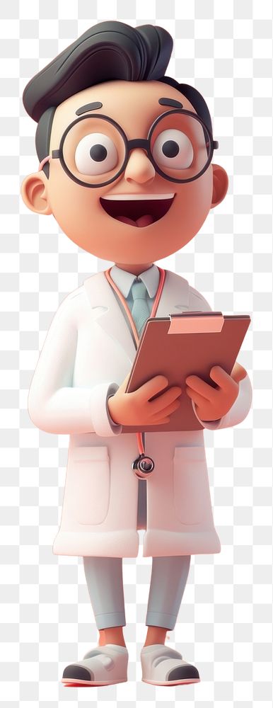 PNG  Doctor holding clipboard cartoon doctor human