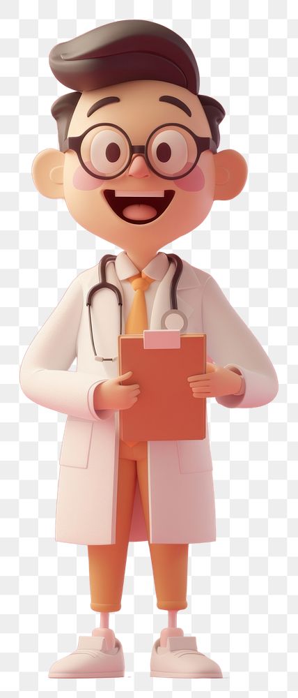 PNG  Doctor holding clipboard cartoon doctor human.