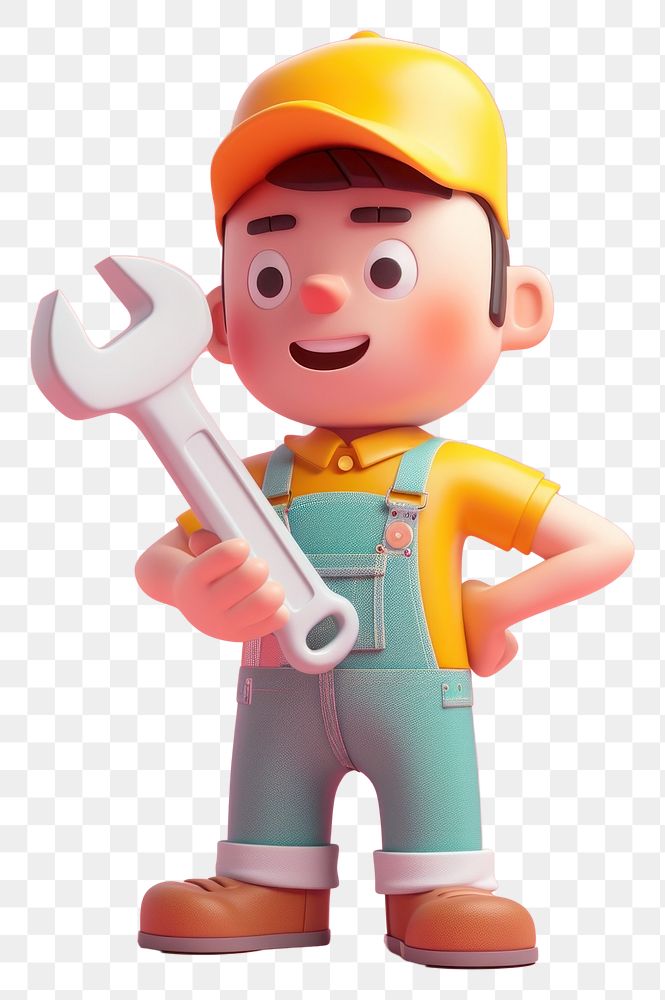 PNG  Mechanic holding a wrench human cute protection.