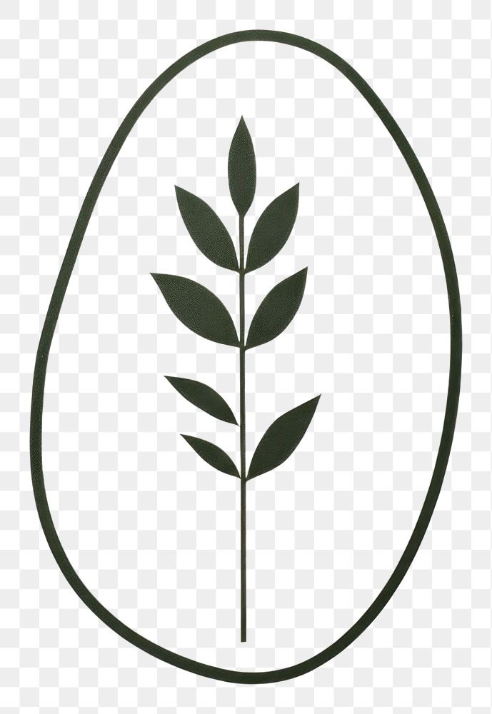 PNG Avocado in embroidery style plant leaf logo.