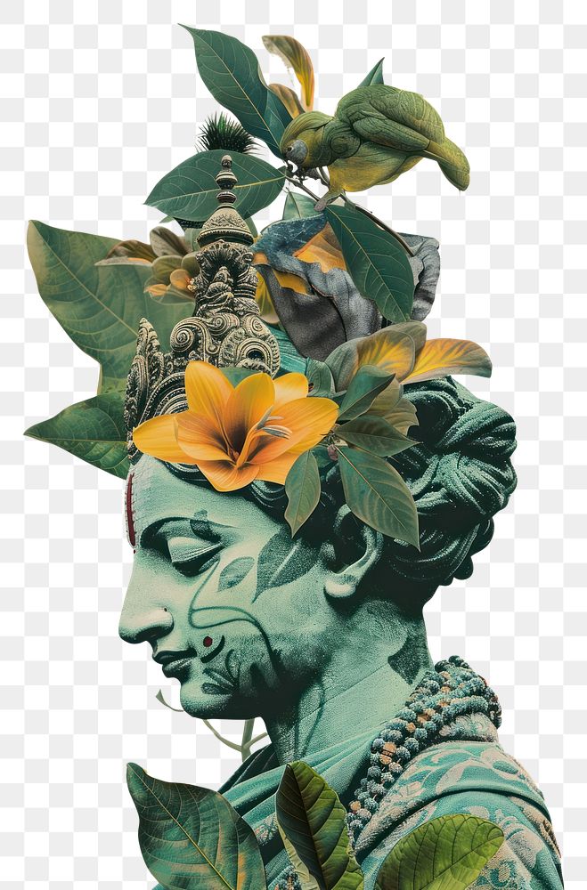 PNG Krishna hinduism sculpture painting flower.