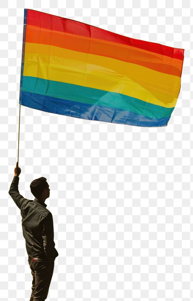 PNG Gay rights flag patriotism standing.