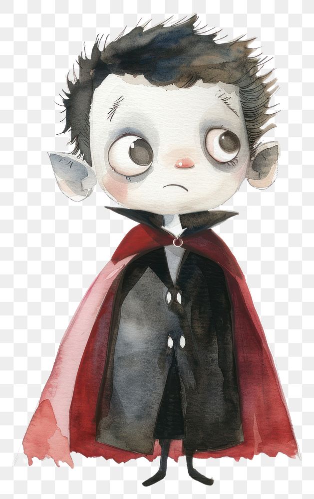 PNG Young Dracula cute white background representation.