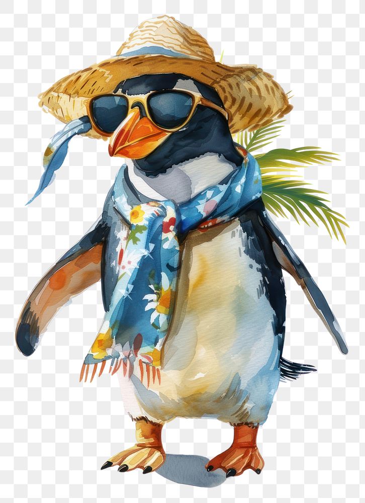 PNG Penguin glasses animal sketch.