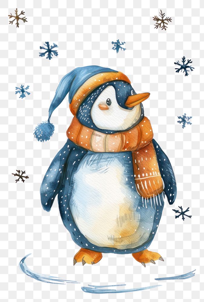PNG Penguin winter animal sketch.