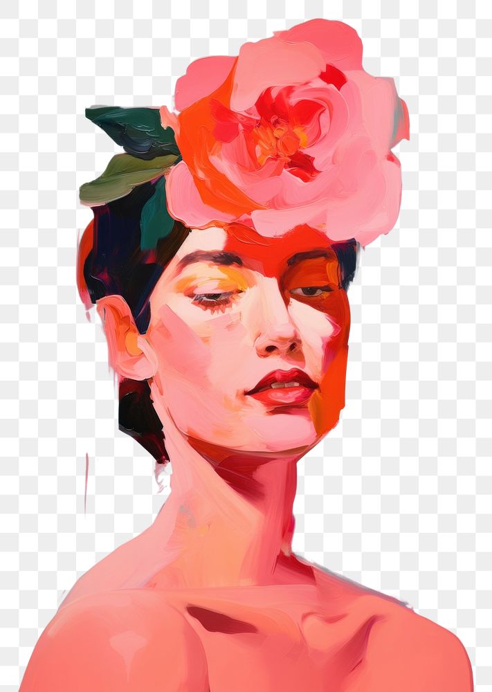 PNG S rose painting portrait flower.