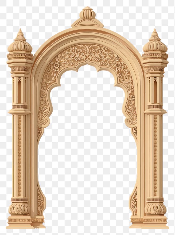 PNG  Minimal indian arch architecture white background building
