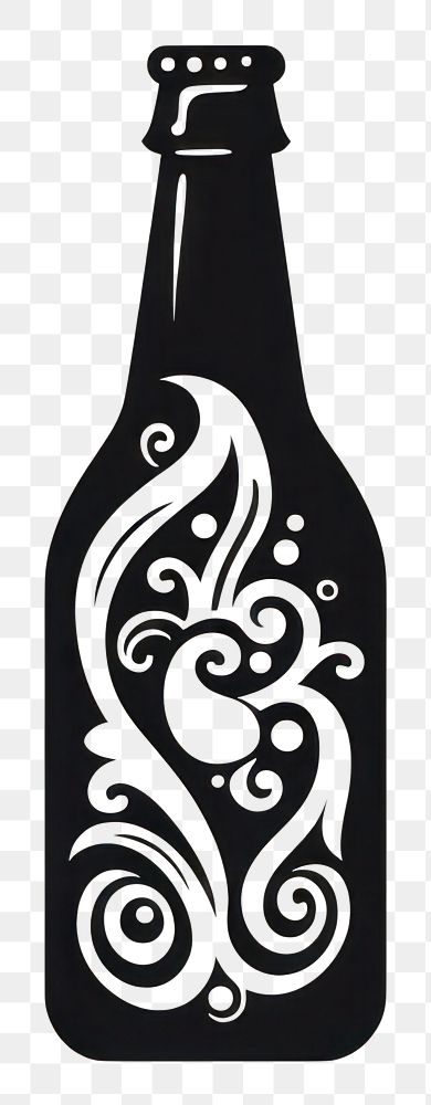 PNG Beer bottle drink logo refreshment.