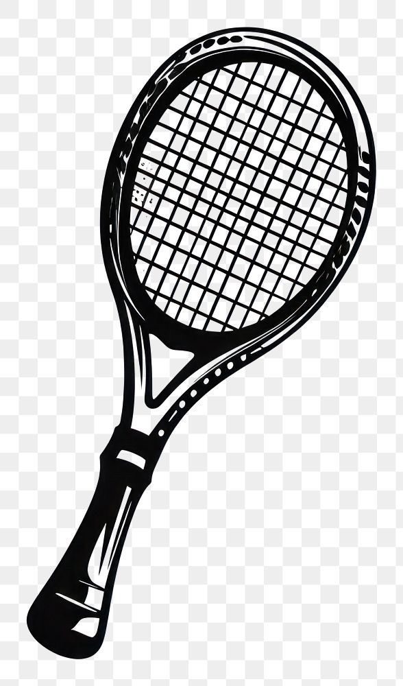 PNG Tennis racket and tennis ball sports black white background.