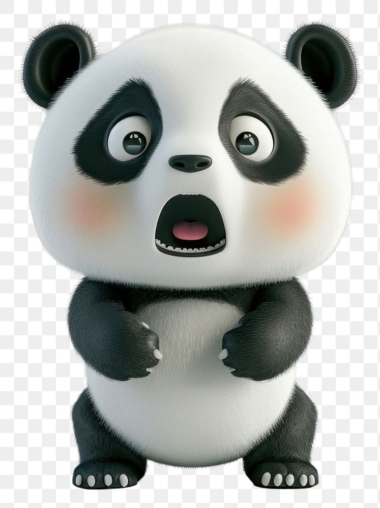 PNG Baby panda figurine cartoon animal.
