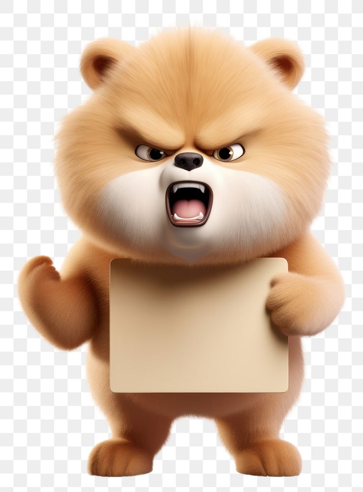 PNG Angry dog holding board mammal animal toy.