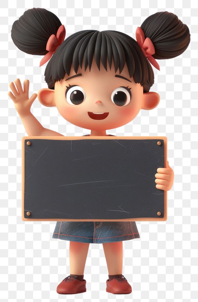 PNG Happy girl holding board blackboard standing person