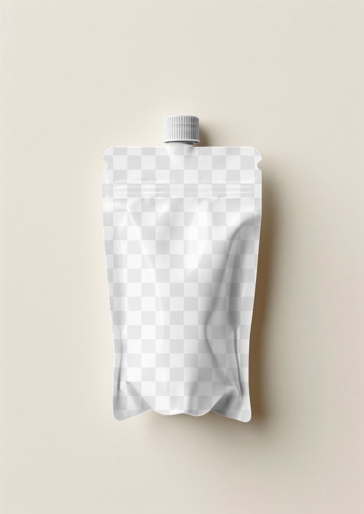 Spout pouch pack png product mockup, transparent design