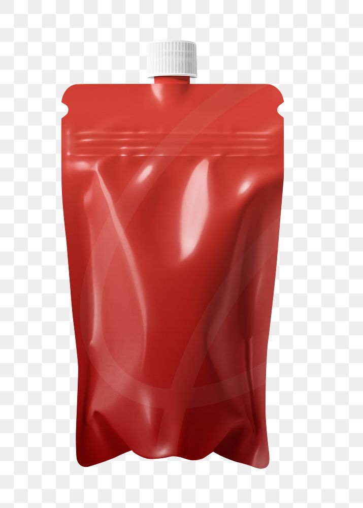 PNG Red spout pouch pack, transparent background