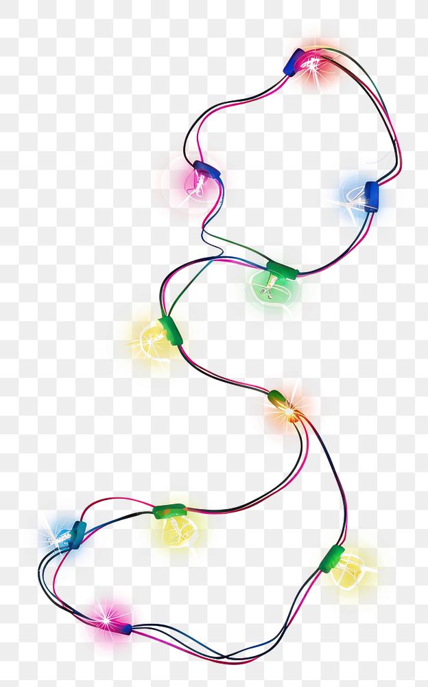 PNG Christmas light string border purple line art.