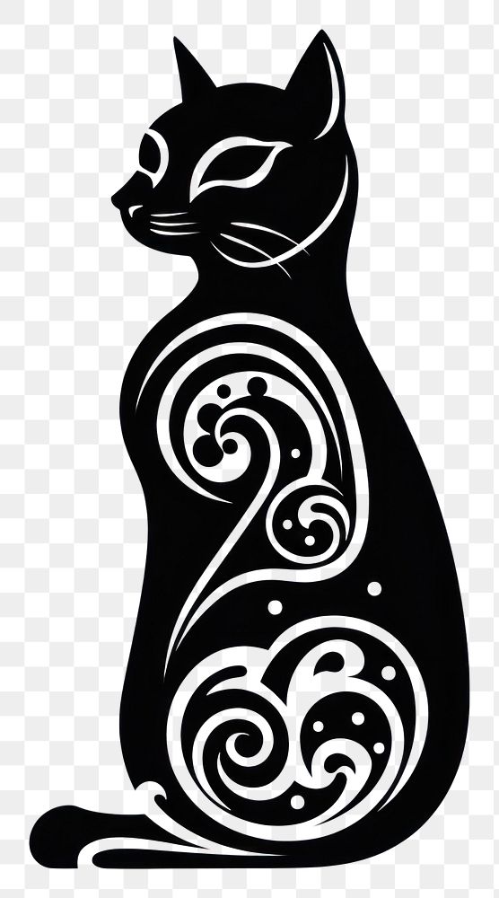 PNG Cat animal mammal black.
