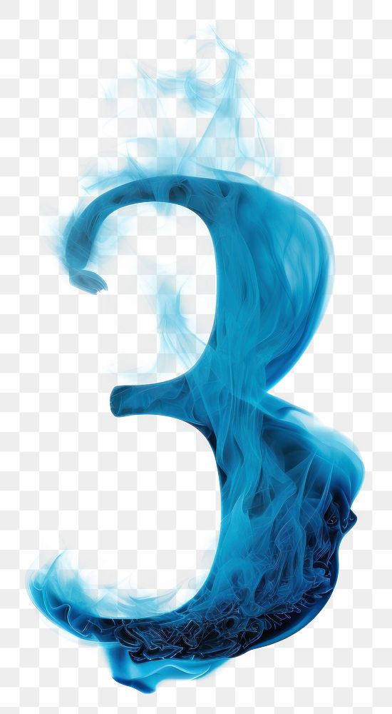 PNG Blue flame letter number 3 smoke font creativity.