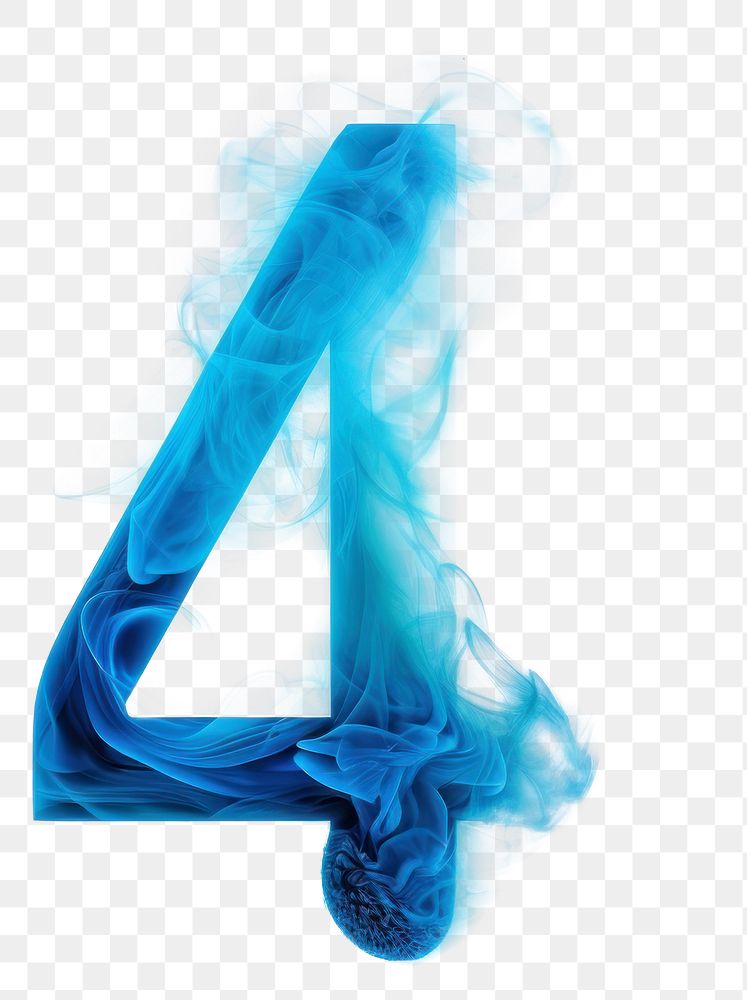 PNG Blue flame letter number 4 font symbol smoke.