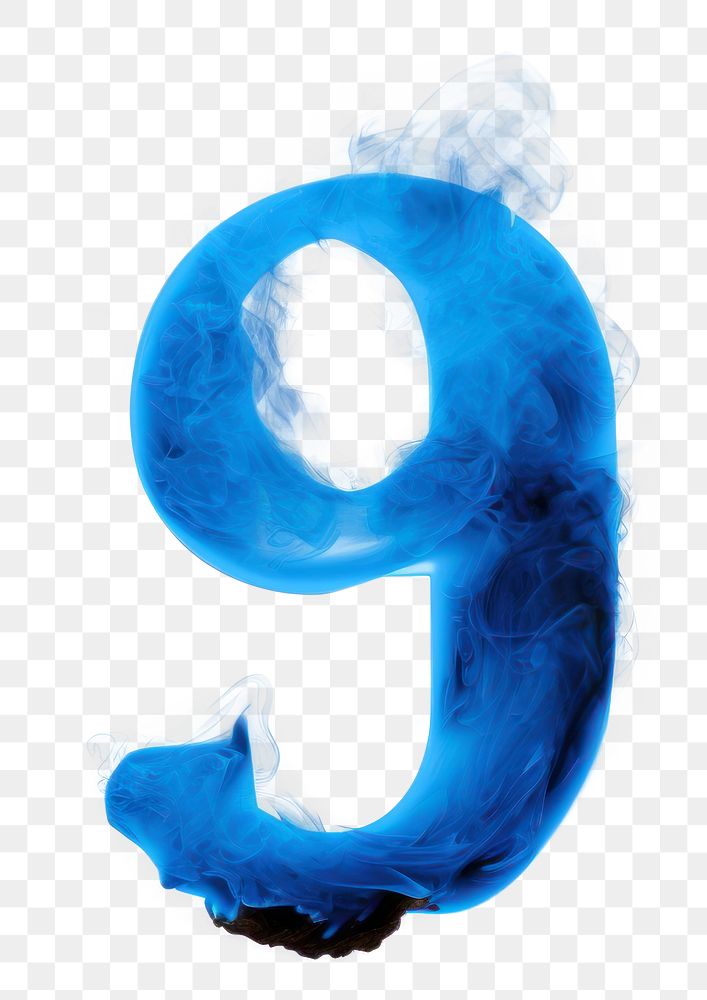 PNG Blue flame letter number 9 smoke font outdoors.
