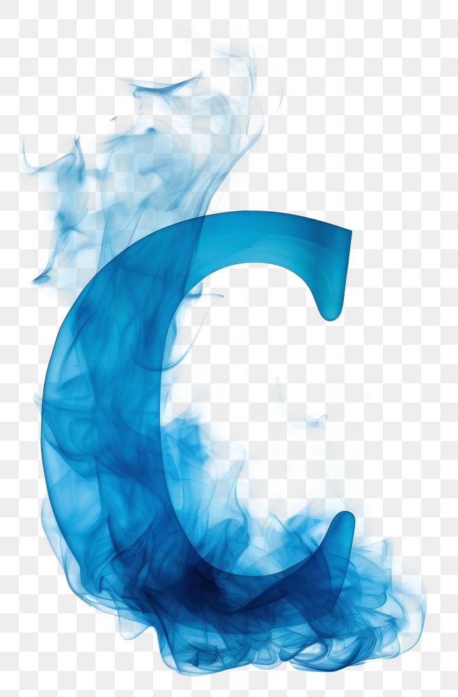 PNG Blue flame letter C font abstract wedding.