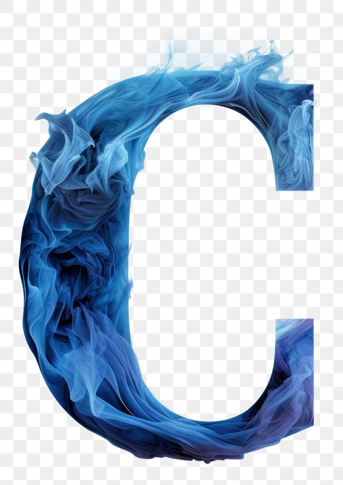 PNG Blue flame letter C text font clothing.
