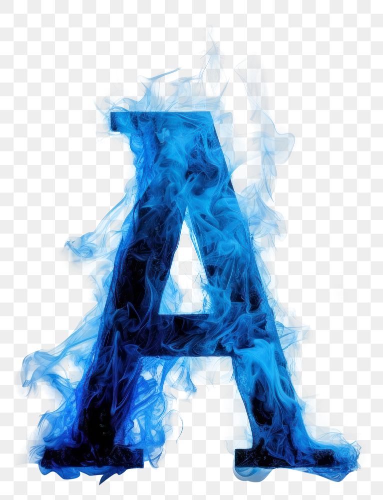 PNG Blue flame letter A font text abstract