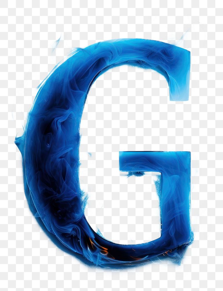 PNG Blue flame letter G font text logo.