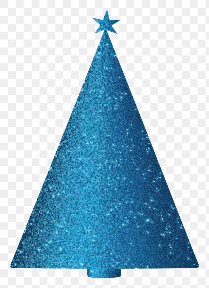 PNG Blue christmas tree icon shape white background illuminated.