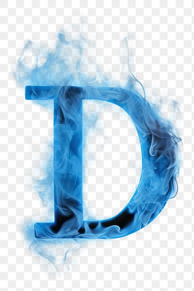 PNG Blue flame letter D font text abstract.