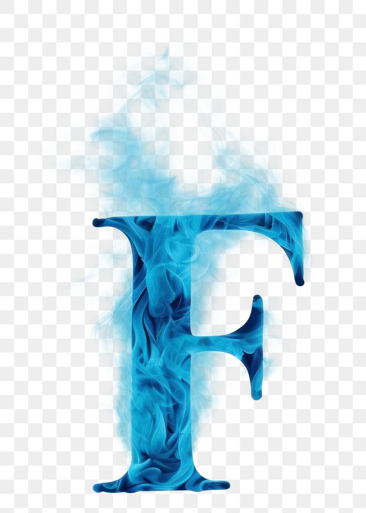 PNG Blue flame letter F font pottery motion.